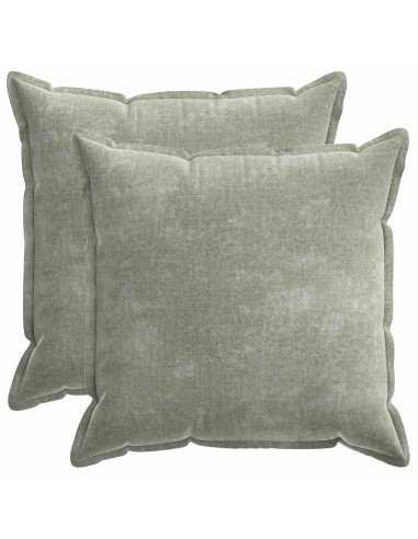 Federa 2 pz HOUTEN Verde 55 x 55 cm Tessuto Chenille