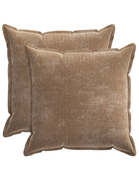 Federa 2 pz HOUTEN Marrone 55 x 55 cm Tessuto Chenille