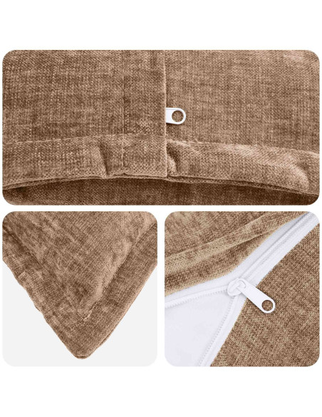 Federa 2 pz HOUTEN Marrone 55 x 55 cm Tessuto Chenille