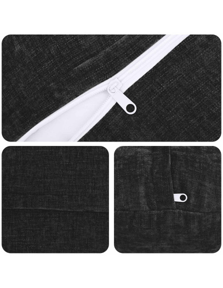 Federa 2 pz HEERLEN Antracite Ø 60 cm Tessuto Chenille