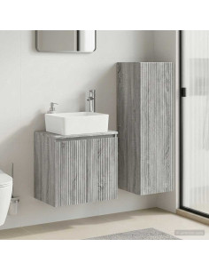Set di mobili per il bagno 2 pz Sonoma grigio