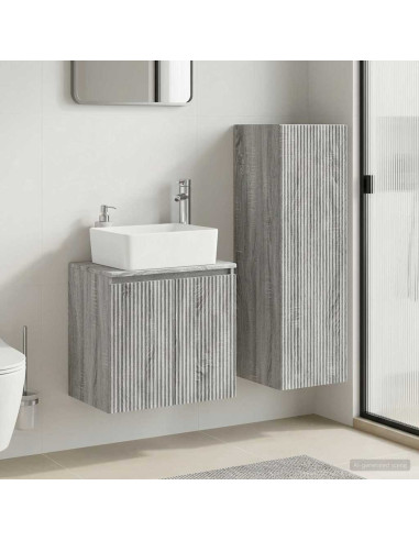 Set di mobili per il bagno 2 pz Sonoma grigio