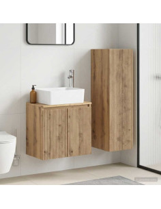 Set di mobili per il bagno 2 pz Rovere Artigianale