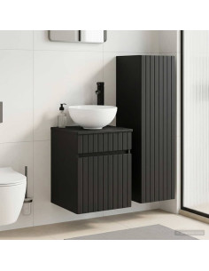 Set di mobili per il bagno 2 pz Nero 33 x 34,5 x 100 cm