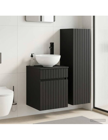 Set di mobili per il bagno 2 pz Nero 33 x 34,5 x 100 cm