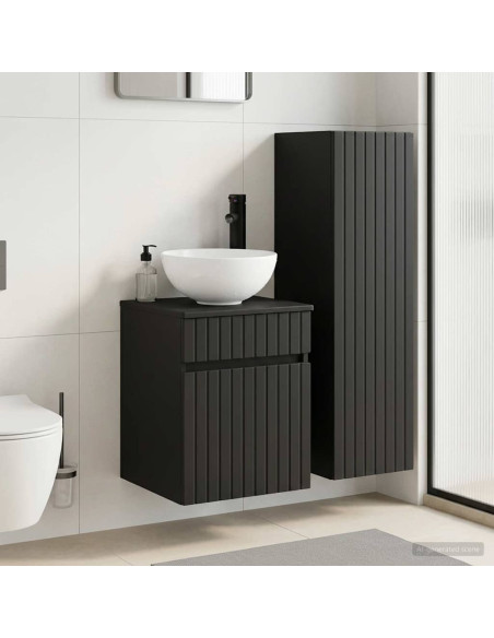 Set di mobili per il bagno 2 pz Nero 33 x 34,5 x 100 cm