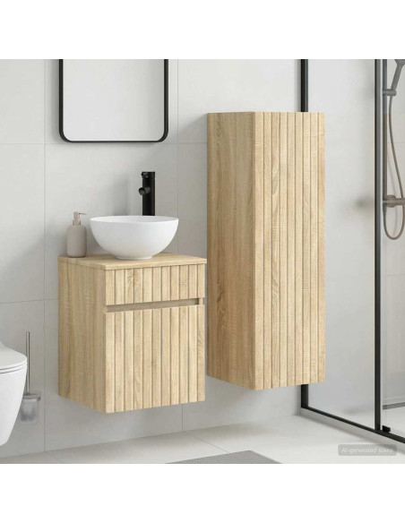 Set di mobili per il bagno 2 pz Rovere Sonoma
