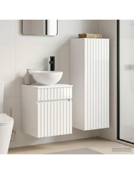 Set di mobili per il bagno 2 pz Bianco Lucido