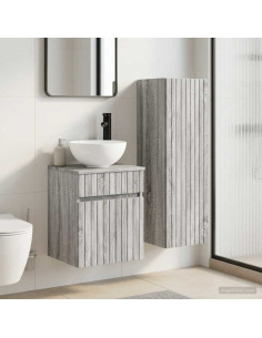 Set di mobili per il bagno 2 pz Sonoma grigio