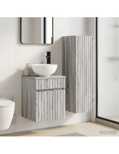 Set di mobili per il bagno 2 pz Sonoma grigio