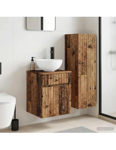 Set di mobili per il bagno 2 pz Legno antico 33 x 34,5 x 100 cm