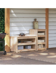Mobile da cucina da esterno MEPPEL 2 pz Douglas Naturale