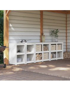 Mobile da cucina da esterno MEPPEL 4 pz Bianco