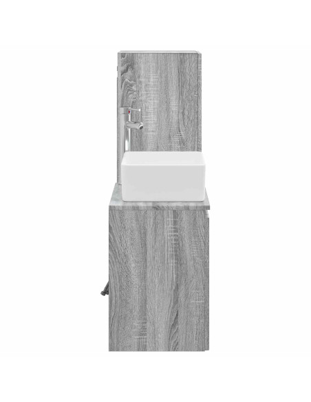 Set di mobili per il bagno 2 pz Sonoma grigio