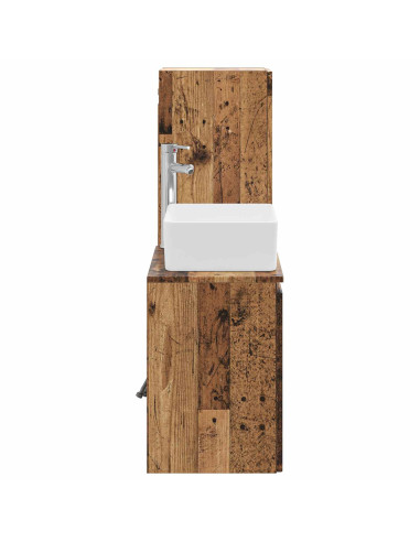 Set di mobili per il bagno 2 pz Legno antico 33 x 34,5 x 100 cm