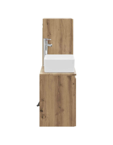 Set di mobili per il bagno 2 pz Rovere Artigianale