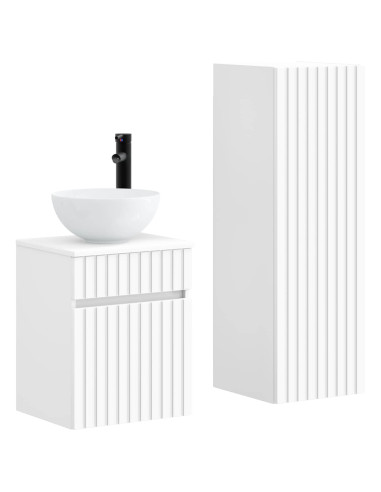 Set di mobili per il bagno 2 pz Bianco 33 x 34,5 x 100 cm