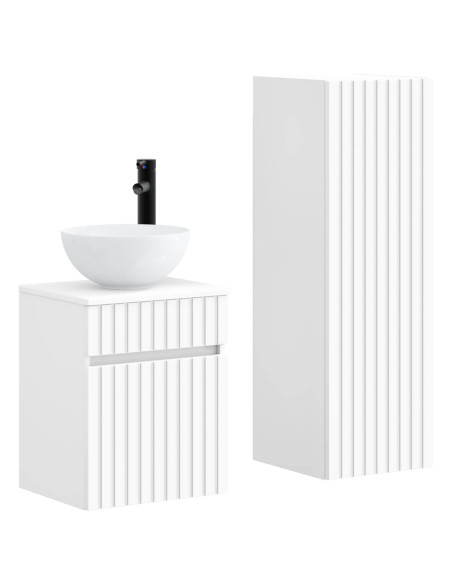 Set di mobili per il bagno 2 pz Bianco 33 x 34,5 x 100 cm