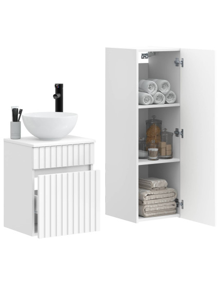 Set di mobili per il bagno 2 pz Bianco 33 x 34,5 x 100 cm