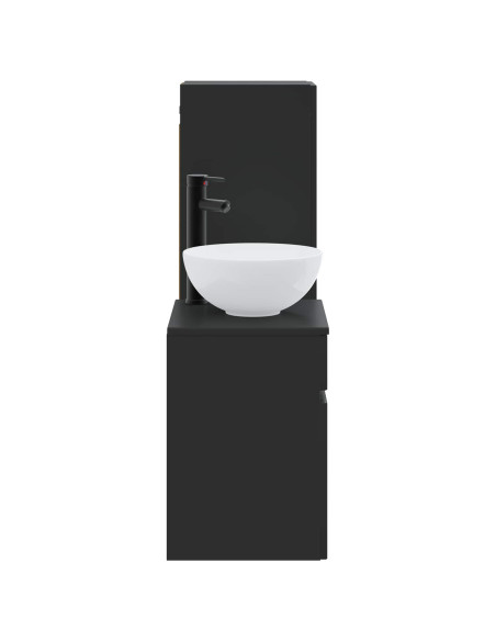 Set di mobili per il bagno 2 pz Nero 33 x 34,5 x 100 cm
