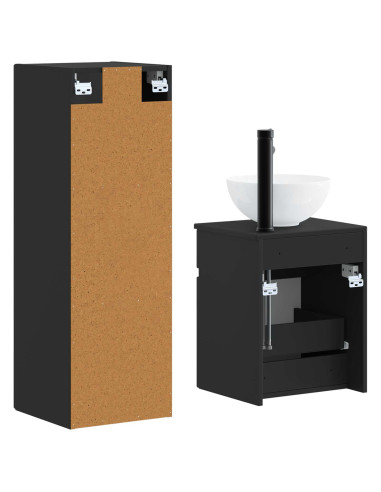 Set di mobili per il bagno 2 pz Nero 33 x 34,5 x 100 cm