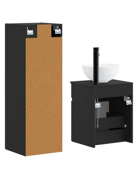 Set di mobili per il bagno 2 pz Nero 33 x 34,5 x 100 cm