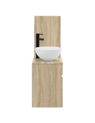 Set di mobili per il bagno 2 pz Rovere Sonoma