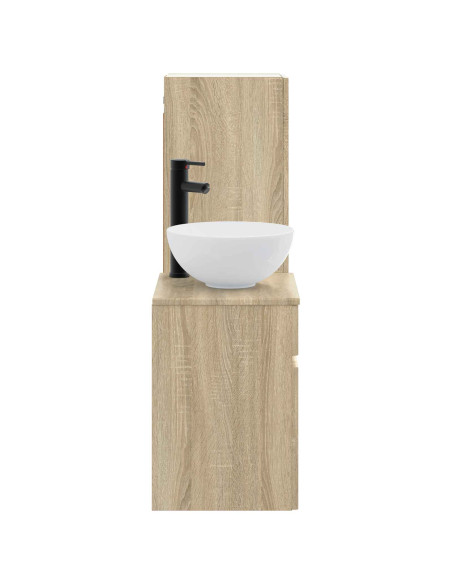 Set di mobili per il bagno 2 pz Rovere Sonoma