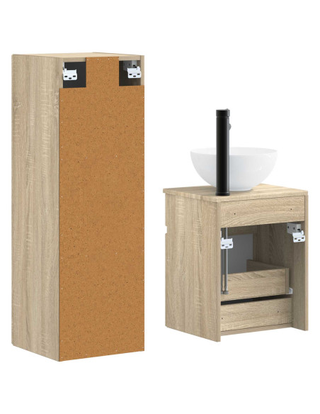 Set di mobili per il bagno 2 pz Rovere Sonoma