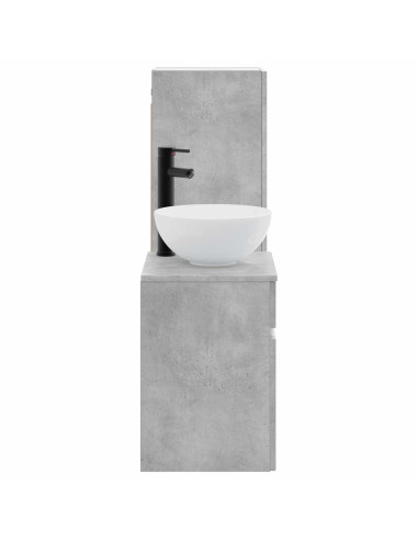 Set di mobili per il bagno 2 pz Grigio Cemento