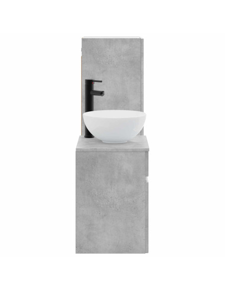 Set di mobili per il bagno 2 pz Grigio Cemento