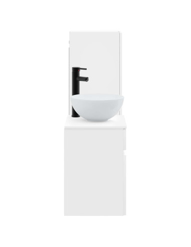 Set di mobili per il bagno 2 pz Bianco Lucido