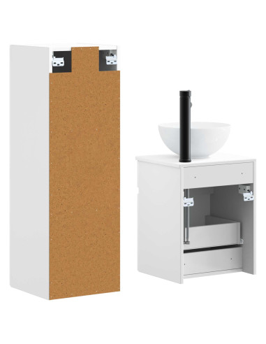 Set di mobili per il bagno 2 pz Bianco Lucido