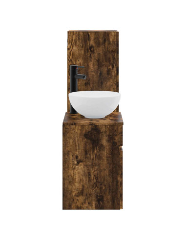 Set di mobili per il bagno 2 pz Rovere Fumo 33 x 34,5 x 100 cm