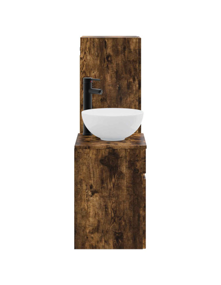 Set di mobili per il bagno 2 pz Rovere Fumo 33 x 34,5 x 100 cm