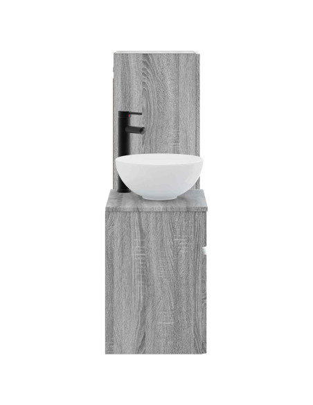Set di mobili per il bagno 2 pz Sonoma grigio