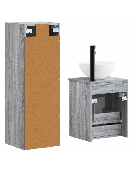 Set di mobili per il bagno 2 pz Sonoma grigio