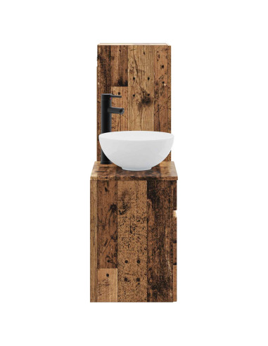 Set di mobili per il bagno 2 pz Legno antico 33 x 34,5 x 100 cm
