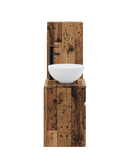 Set di mobili per il bagno 2 pz Legno antico 33 x 34,5 x 100 cm