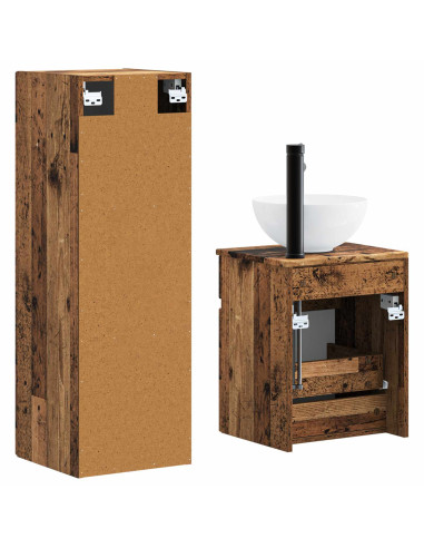 Set di mobili per il bagno 2 pz Legno antico 33 x 34,5 x 100 cm