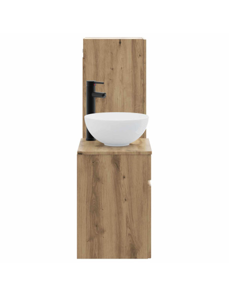 Set di mobili per il bagno 2 pz Rovere Artigianale