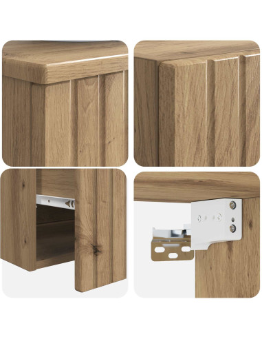 Set di mobili per il bagno 2 pz Rovere Artigianale