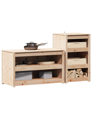 Mobile da cucina da esterno MEPPEL 2 pz Douglas Naturale