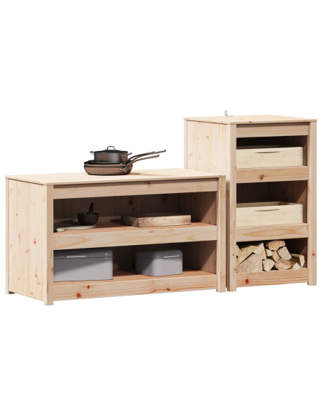 Mobile da cucina da esterno MEPPEL 2 pz Douglas Naturale