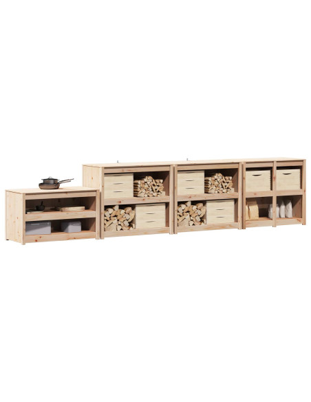 Mobile da cucina da esterno MEPPEL 4 pz Douglas Naturale
