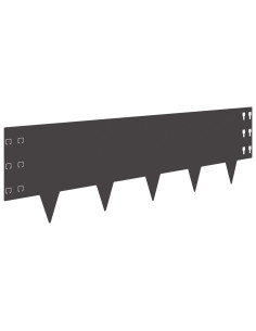 Bordura per Prato 20 pz 100 x 30 cm Acciaio Nero 2