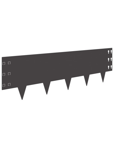 Bordura per Prato 20 pz 100 x 30 cm Acciaio Nero