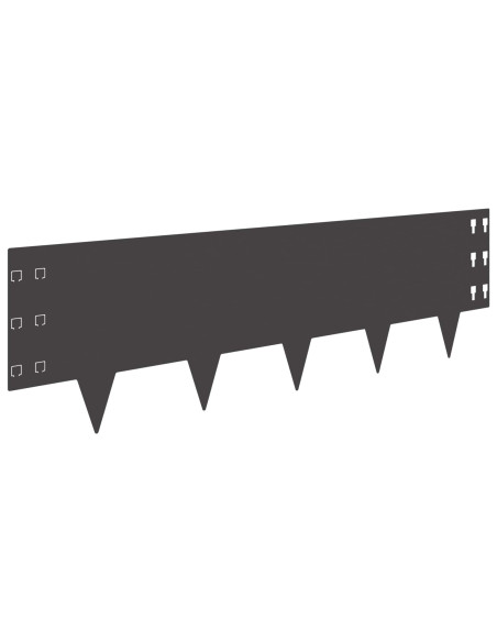 Bordura per Prato 20 pz 100 x 30 cm Acciaio Nero
