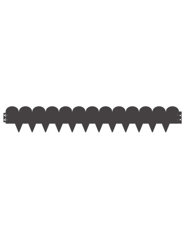 Bordura per Prato 30 pz 103 x 15 cm Acciaio Nero