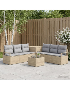 Set di divani 8 pz Beige e Grigio Chiaro